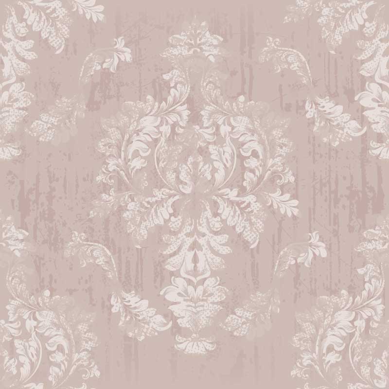 Stary ornament - ciemny róż