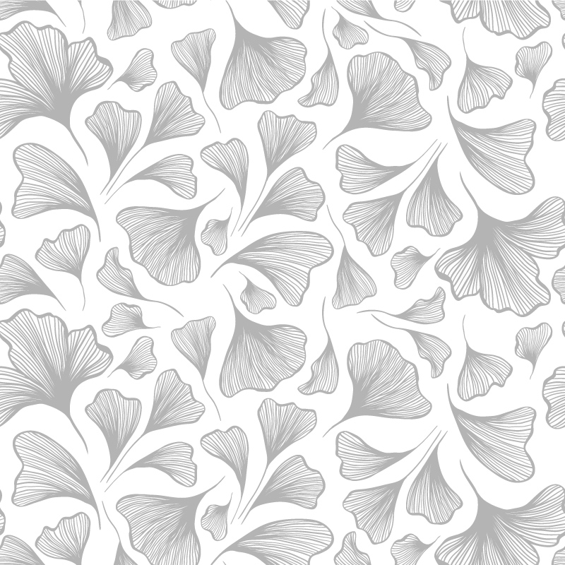 Szare liście miłorzębu na białym tle