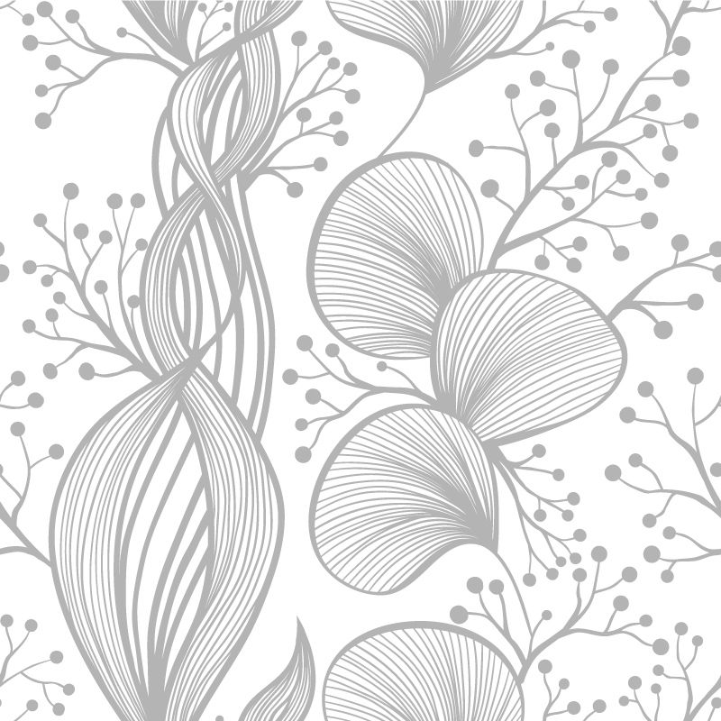 Szare florale na białym tle