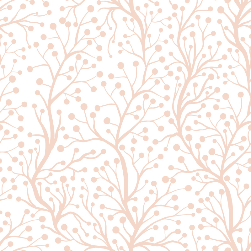 Różowe, delikatne drzewka na białym tle