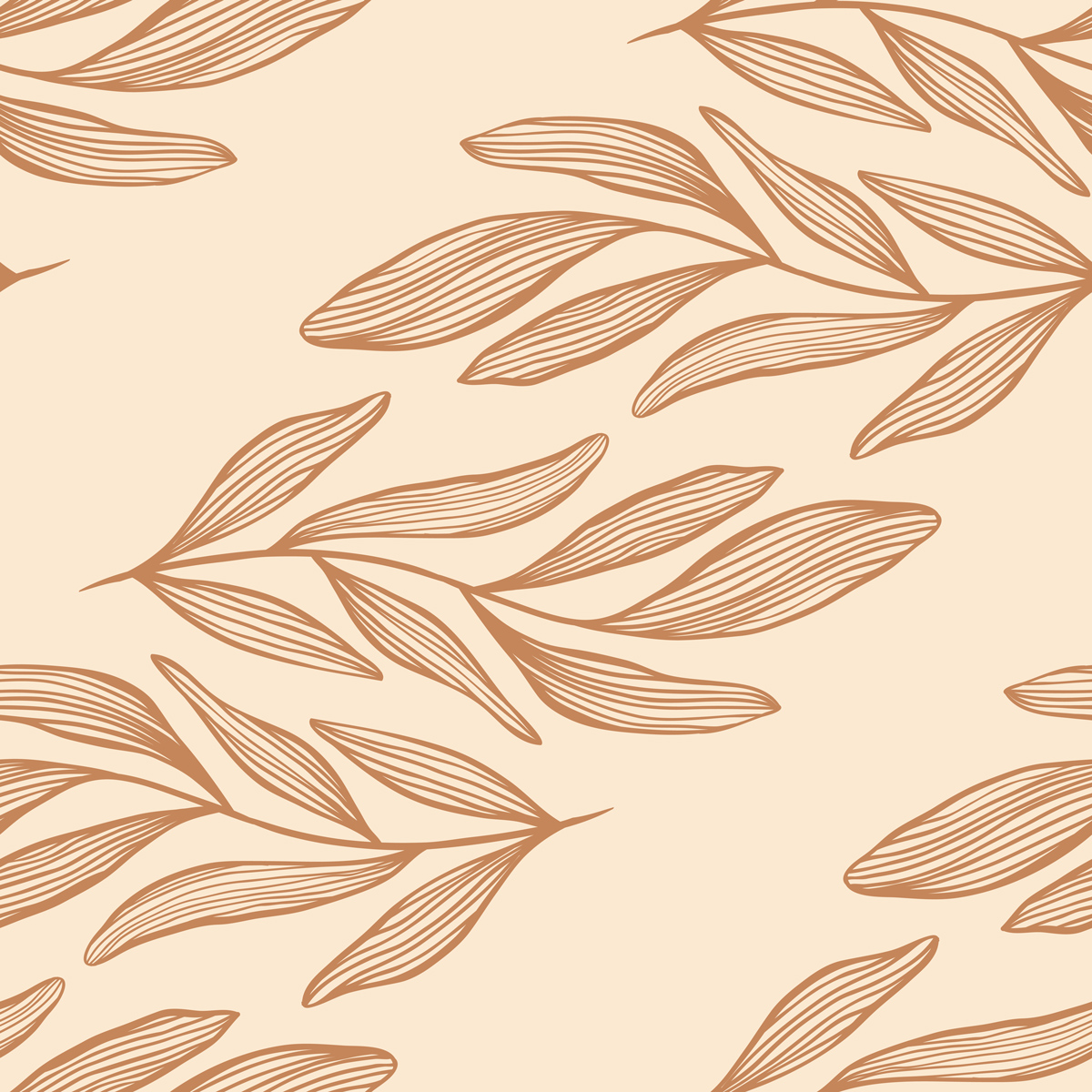 Brązowe, poziome liście na beżowym tle