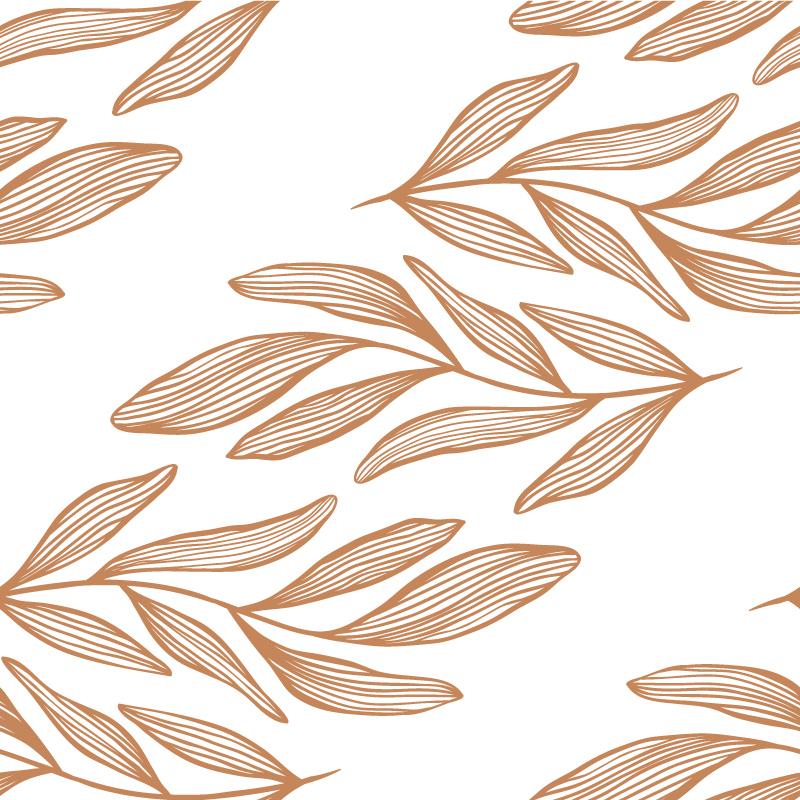 Brązowe, poziome liście na białym tle