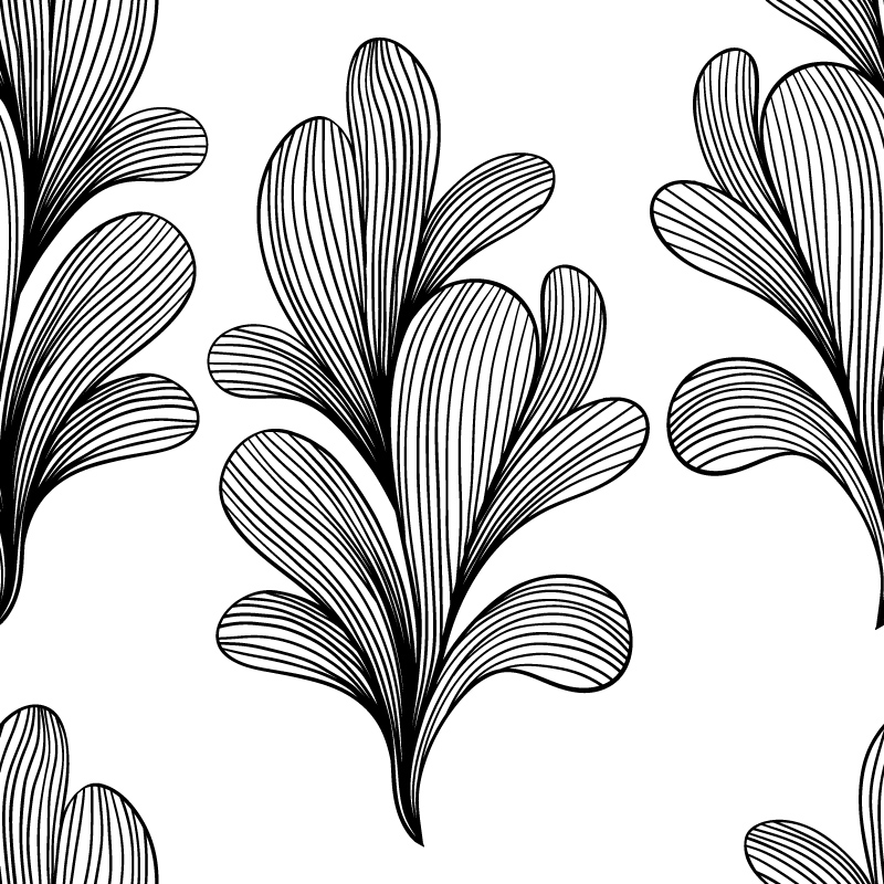 Czarne kępki liści na białym tle