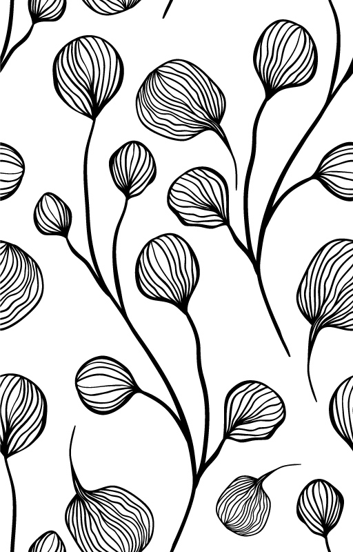 Czarne delikatne pędy na białym tle