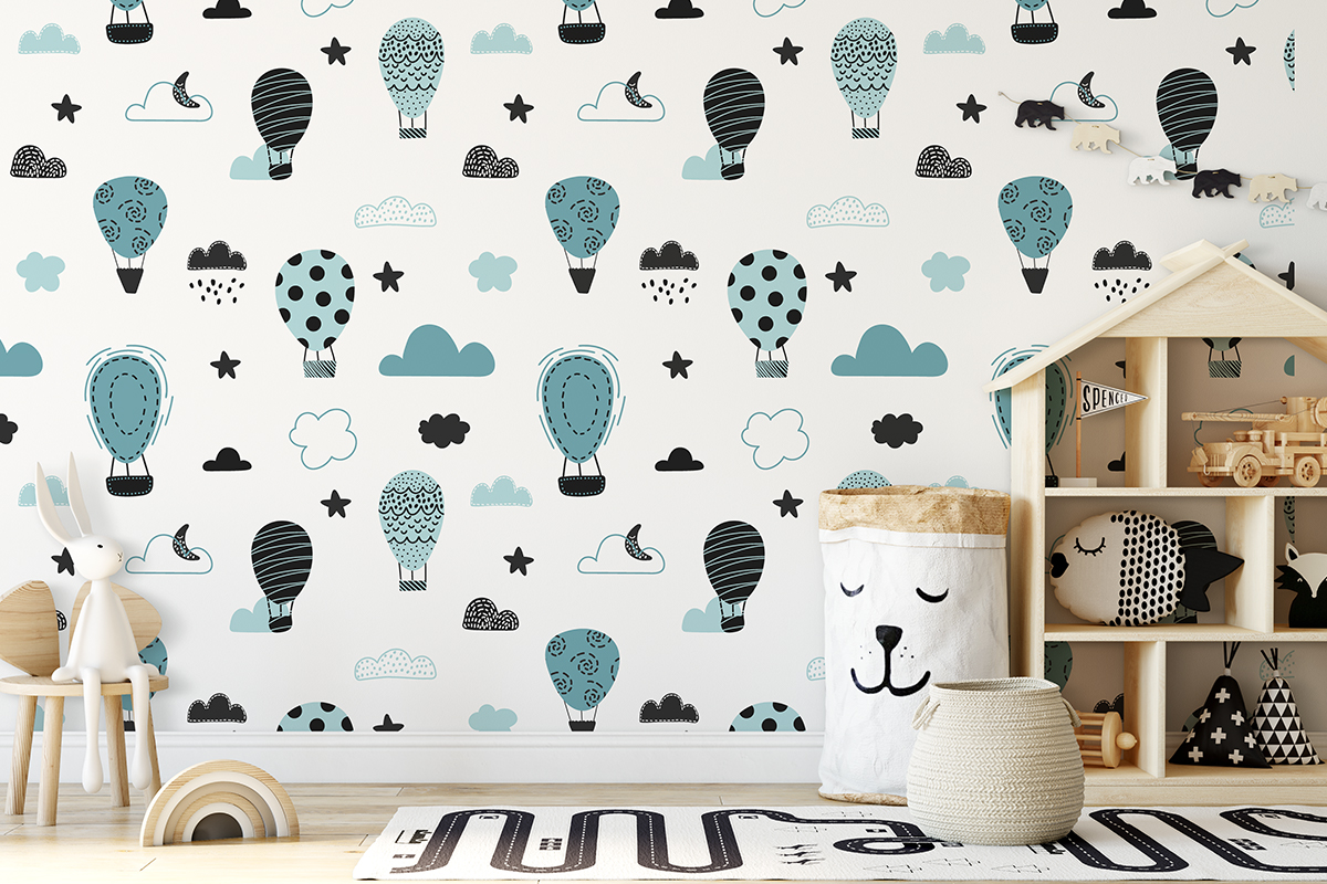Tapeta - Balony w odcieniach niebieskiego - fototapeta.shop