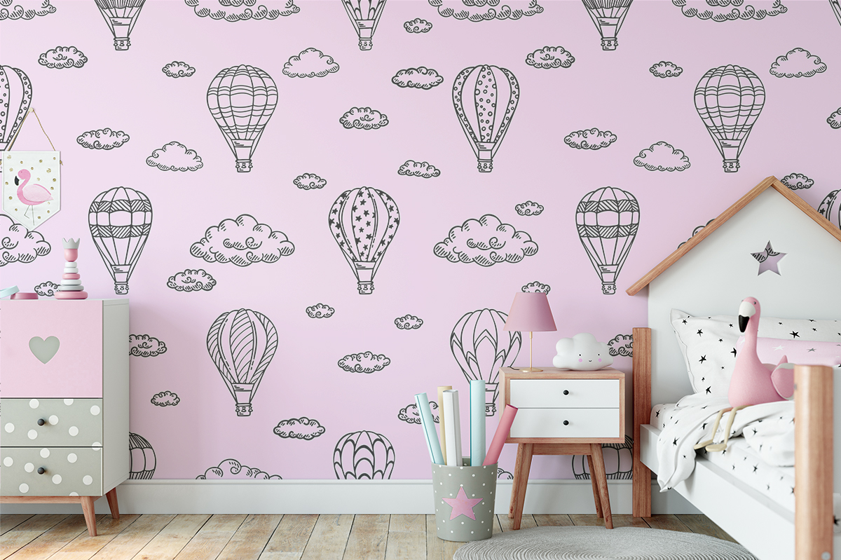 Tapeta - Różowe balony - fototapeta.shop