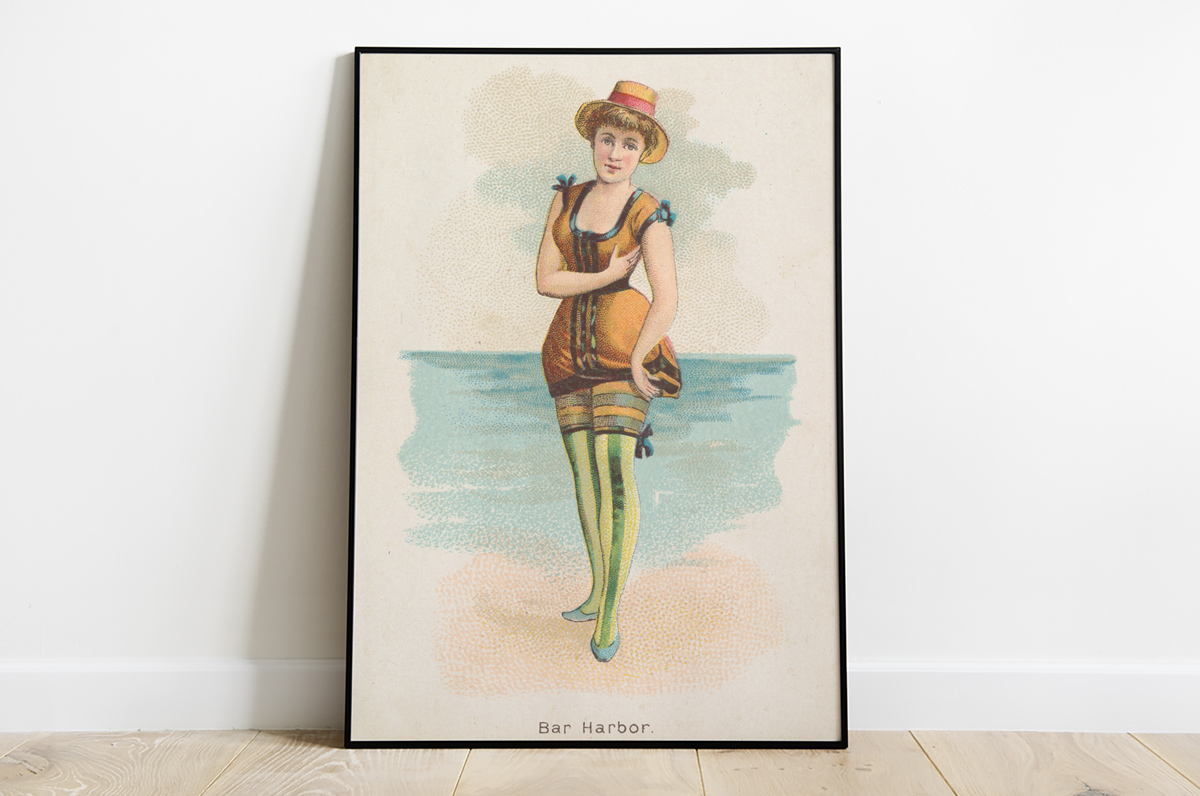 Plakat - Bar Harbor - pocztówka z 1889 r. z serii Kimball Beautiful Bath - fototapeta.shop