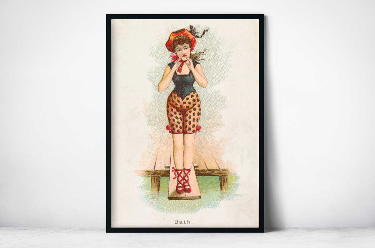 Plakat - Bath - pocztówka z 1889 r. z serii Kimball Beautiful Bath - fototapeta.shop