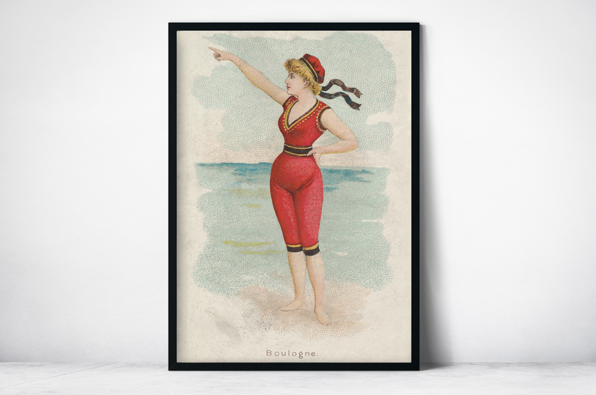 Plakat - Boulogne - pocztówka z 1889 r. z serii Kimball Beautiful Bath - fototapeta.shop