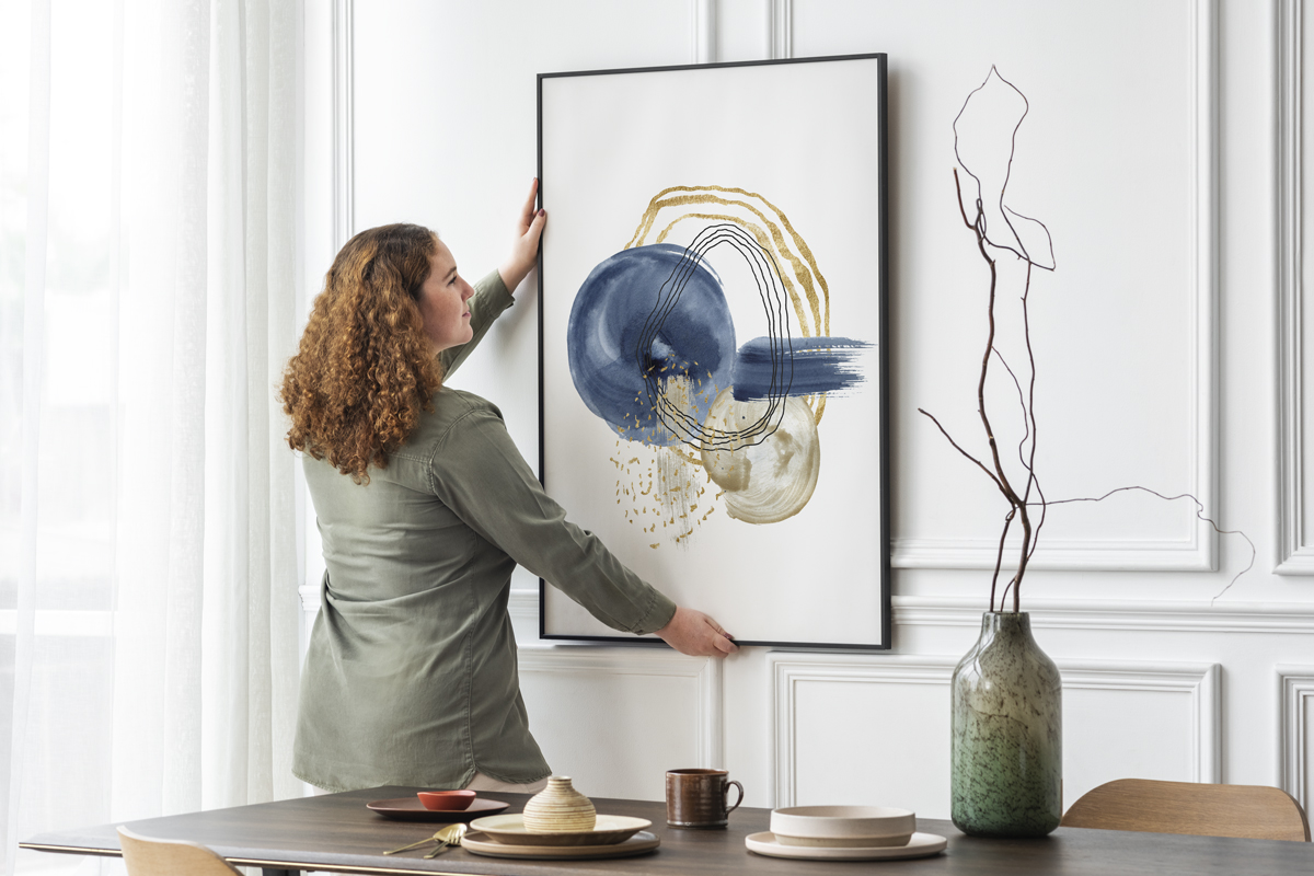 Plakat - Abstrakcje Deep Blue - Owale - fototapeta.shop