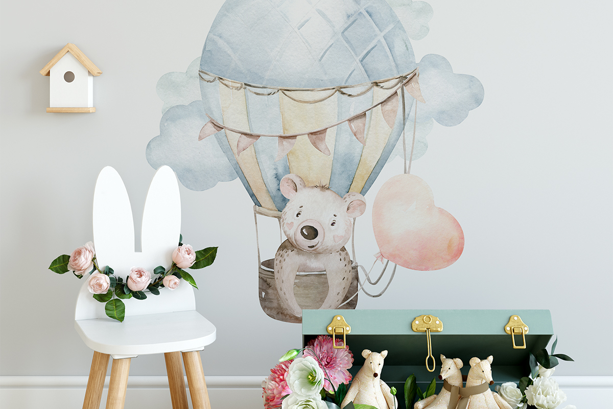 Fototapeta - Miś w balonie - fototapeta.shop
