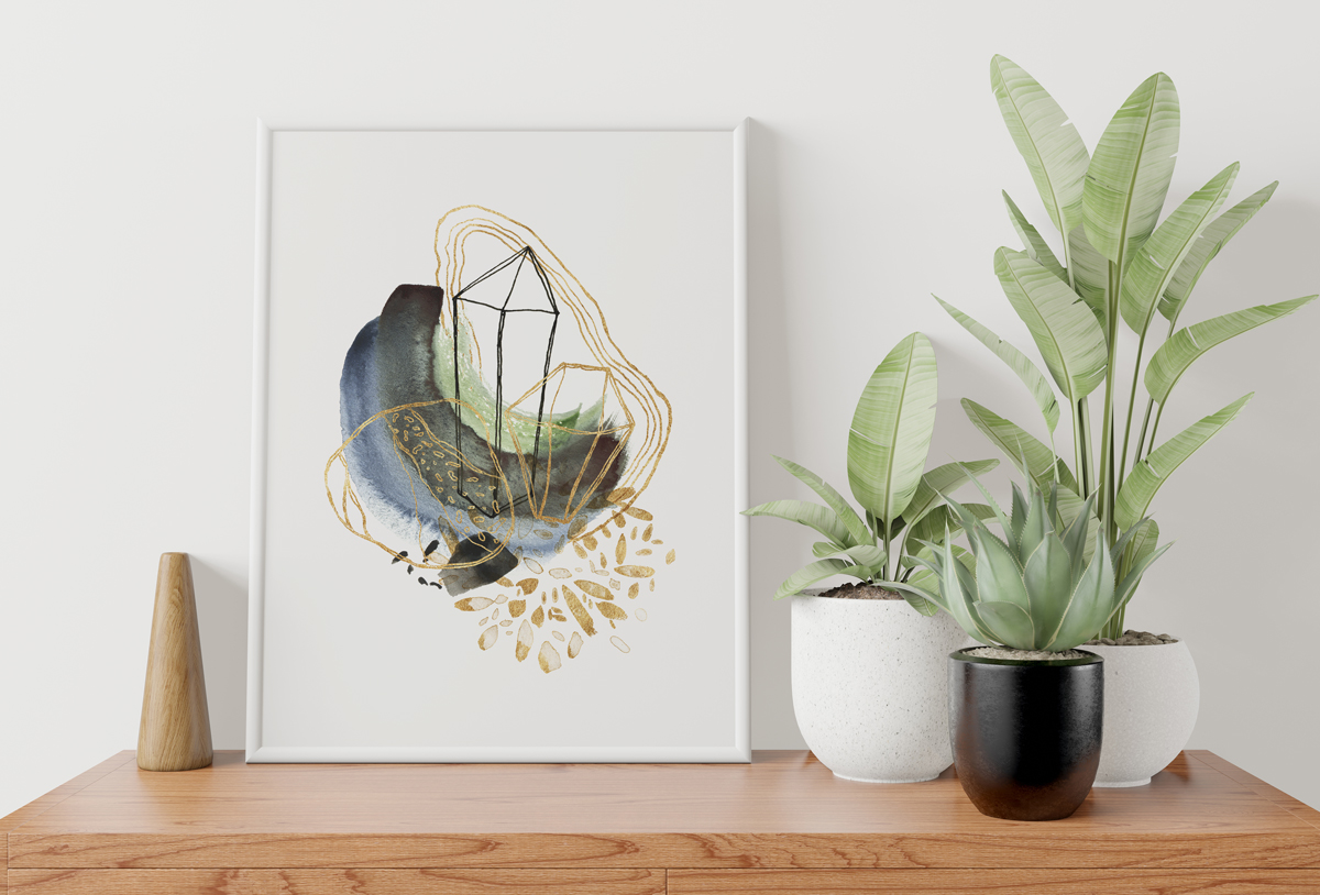 Plakat - Jadeitowa abstrakcja - klejnoty - fototapeta.shop