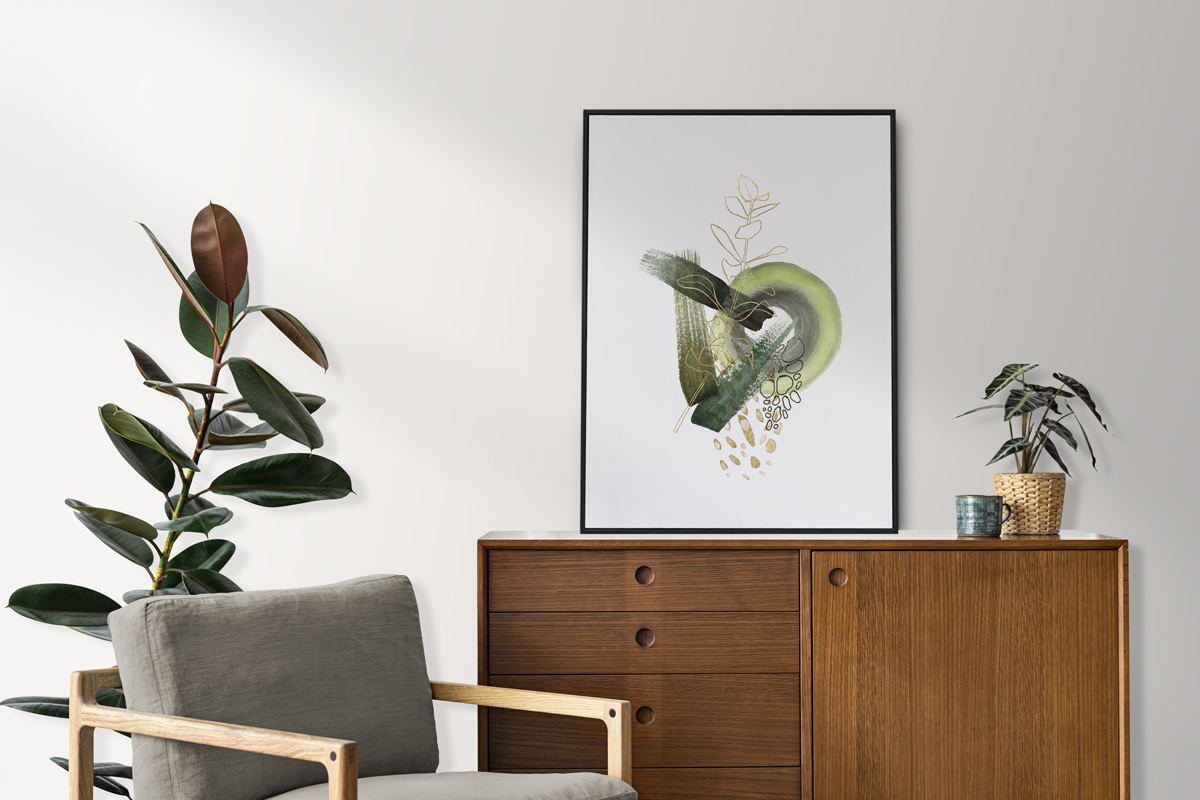 Plakat - Jadeitowa abstrakcja - roślina - fototapeta.shop