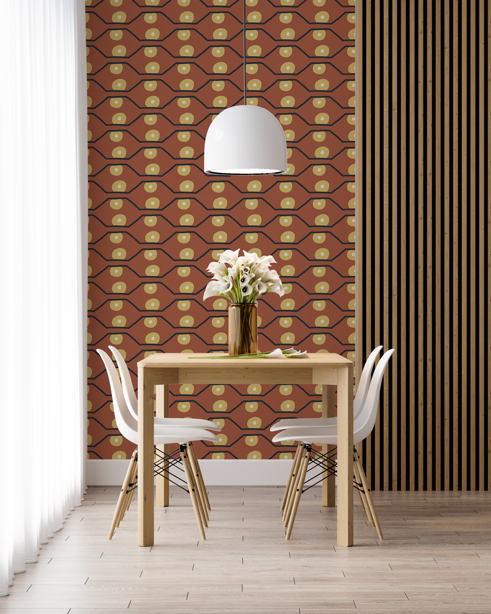 Tapeta - Indiański wzorek w brązach - fototapeta.shop