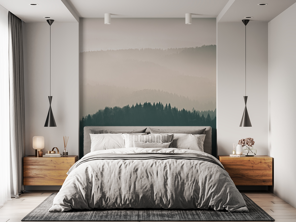 Fototapeta - Kometa nad mglistą górą - fototapeta.shop