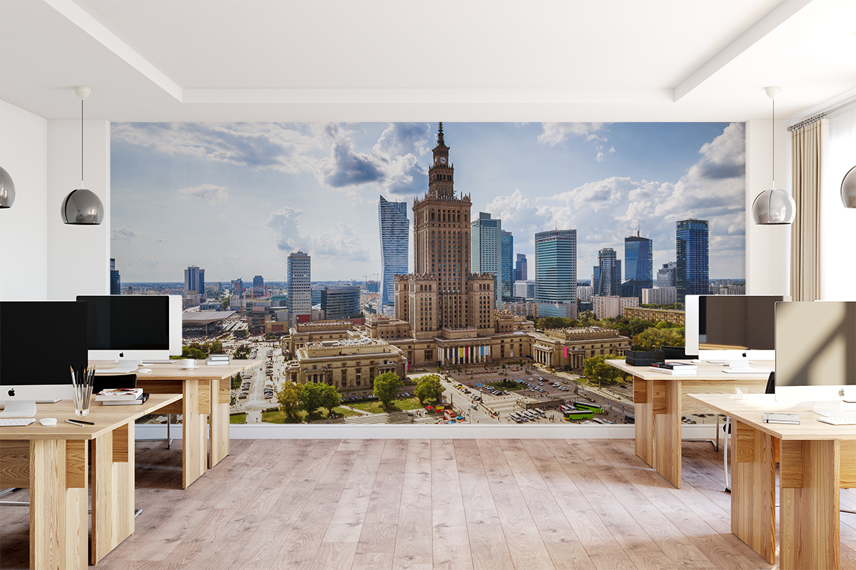 Fototapeta - Panorama z Pałacem Kultury i Nauki - fototapeta.shop