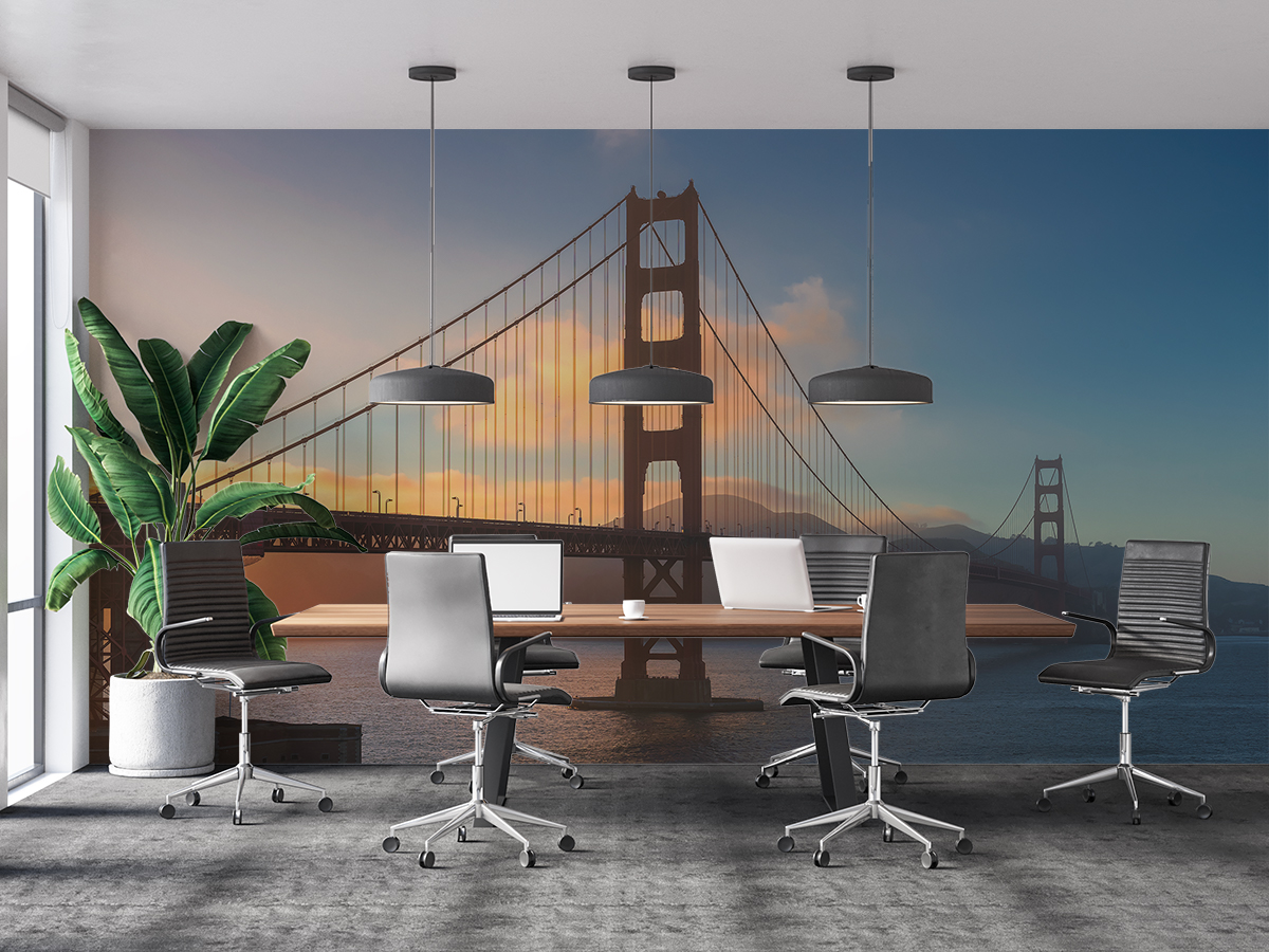Fototapeta - Zachód słońca nad Golden Gate - fototapeta.shop