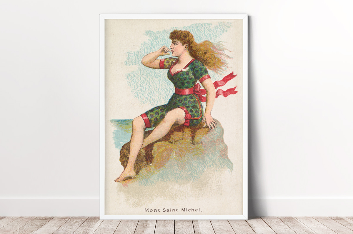 Plakat - Mont Saint Michel - pocztówka z 1889 r. z serii Kimball Beautiful Bath - fototapeta.shop