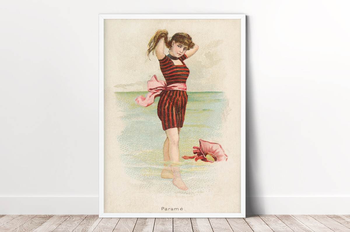 Plakat - Parame - pocztówka z 1889 r. z serii Kimball Beautiful Bath - fototapeta.shop
