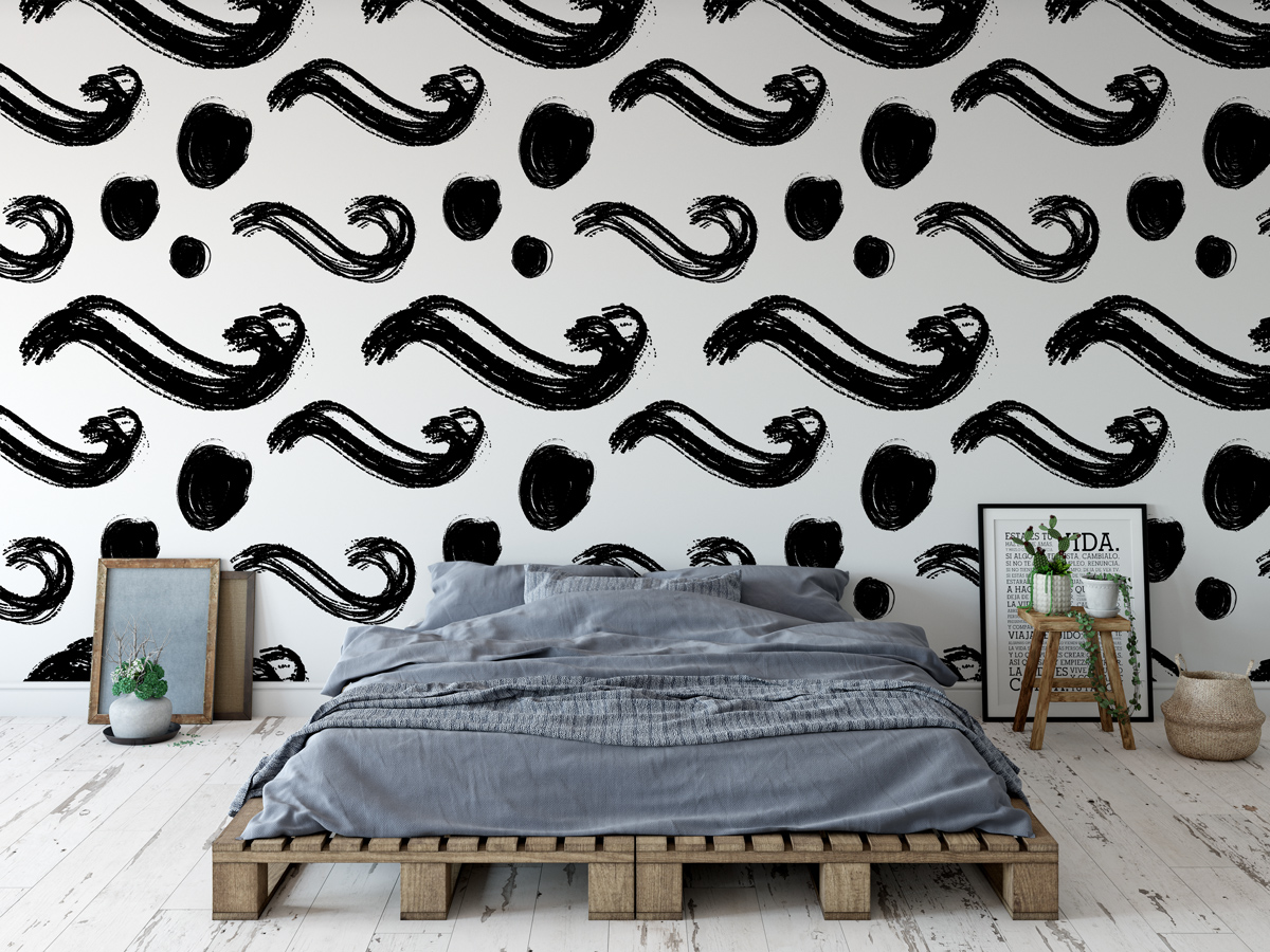 Tapeta - Duże fale i kropki - fototapeta.shop