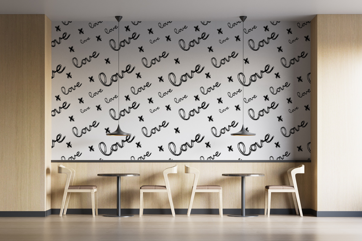 Tapeta - Love i krzyżyki - fototapeta.shop