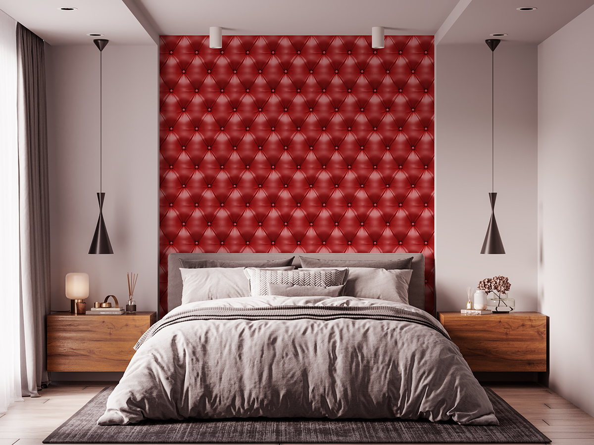 Tapeta - Skórzany, pikowany materiał - fototapeta.shop