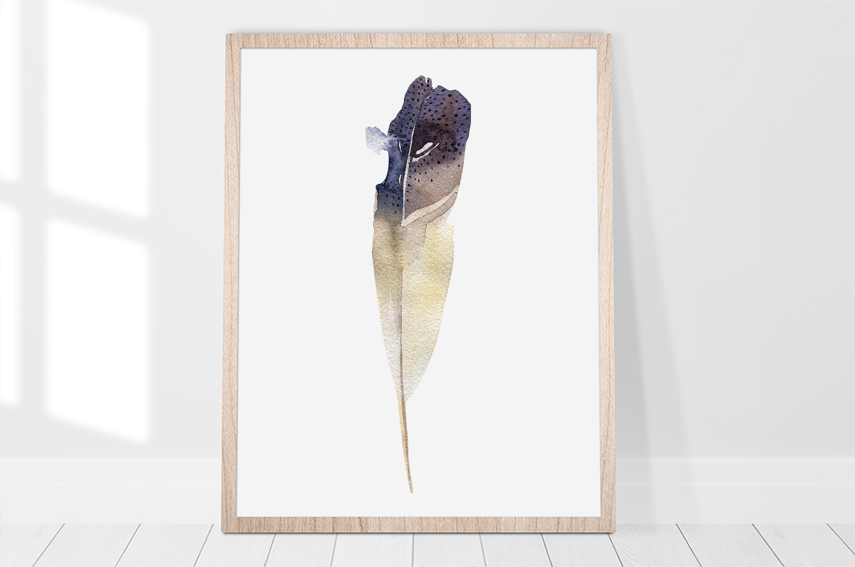 Plakat - Cieniowane, brązowe pióro - fototapeta.shop