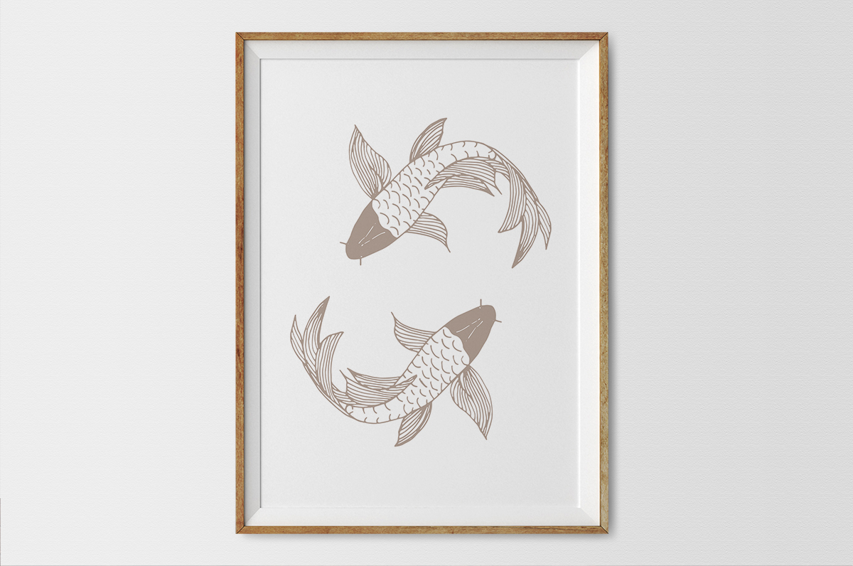 Brązowe ryby na białym tle