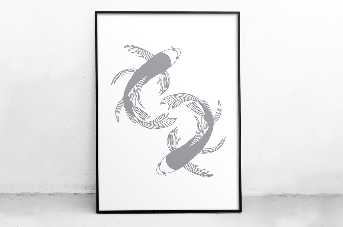 Japońskie szare ryby na białym tle