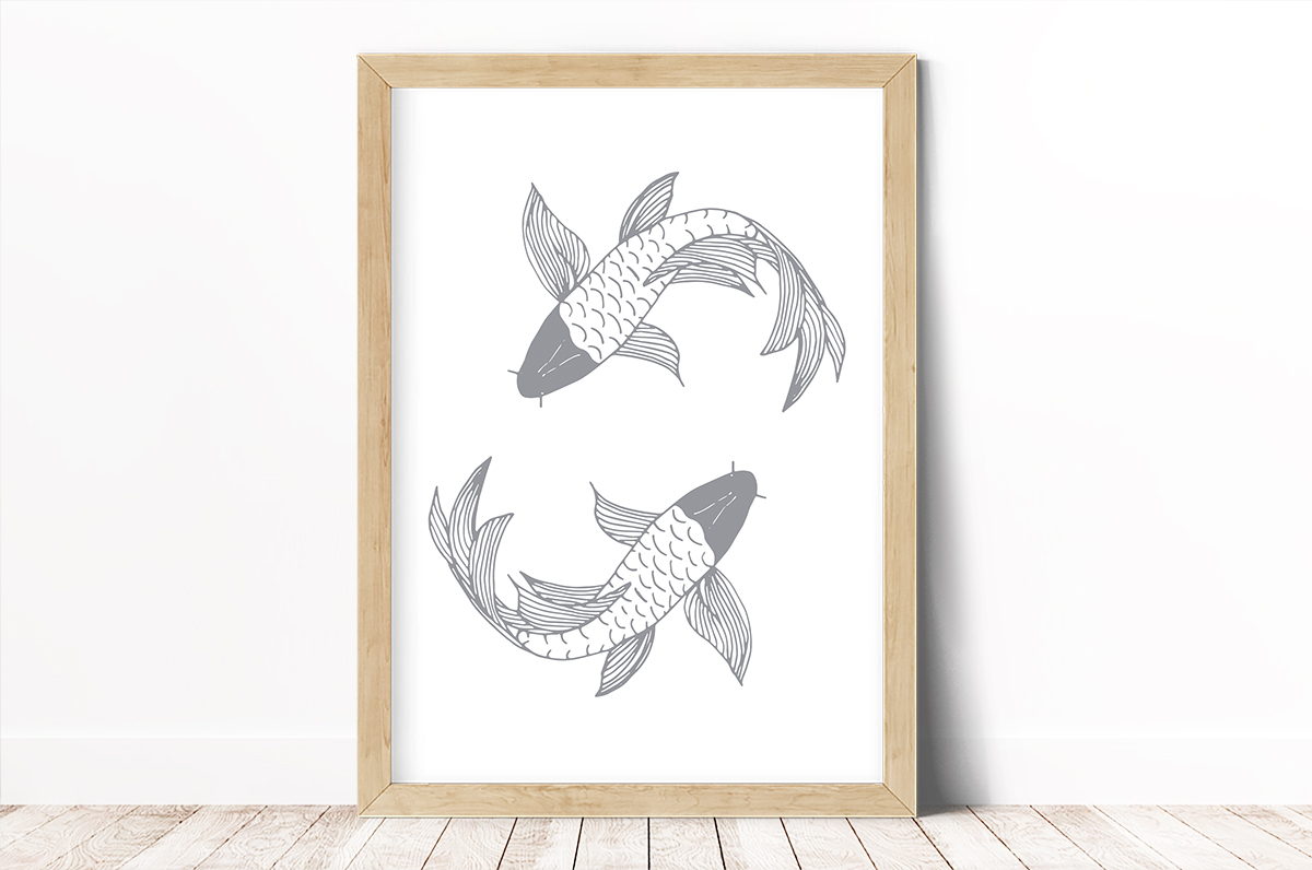 Japońskie ryby na białym tle