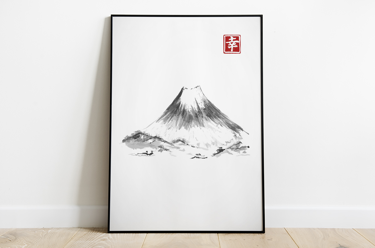 Japońskie ryciny - samotna góra