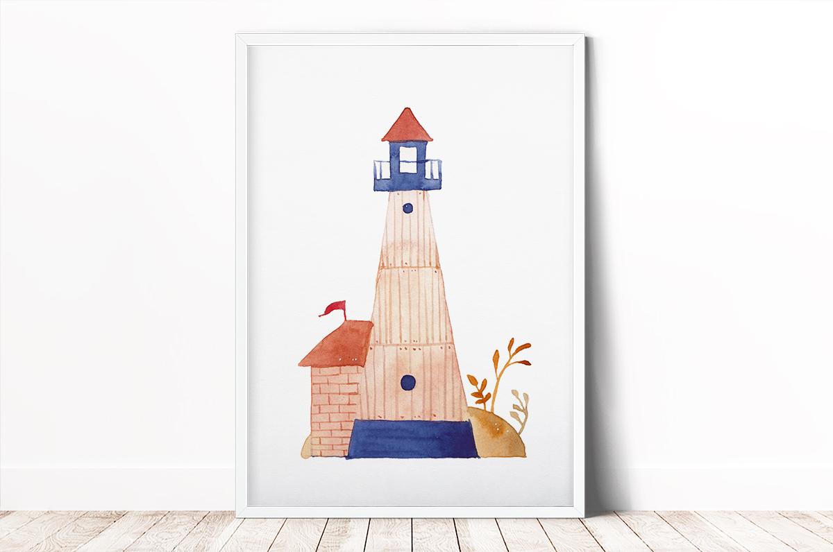 Plakat - Drewniana latarnia morska - fototapeta.shop