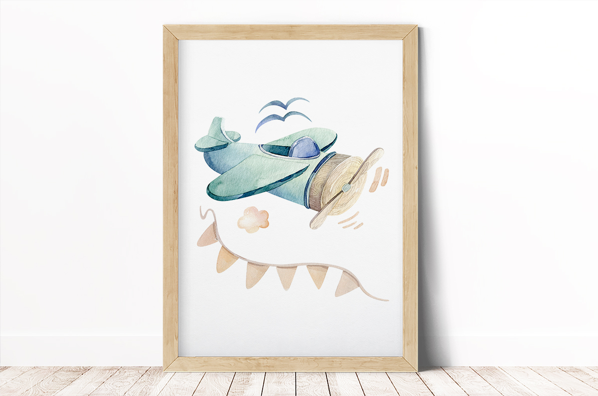 Plakat - Samolot i chmurka - fototapeta.shop