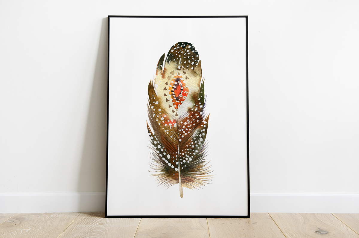 Plakat - Brązowe pióro indiańskie - fototapeta.shop