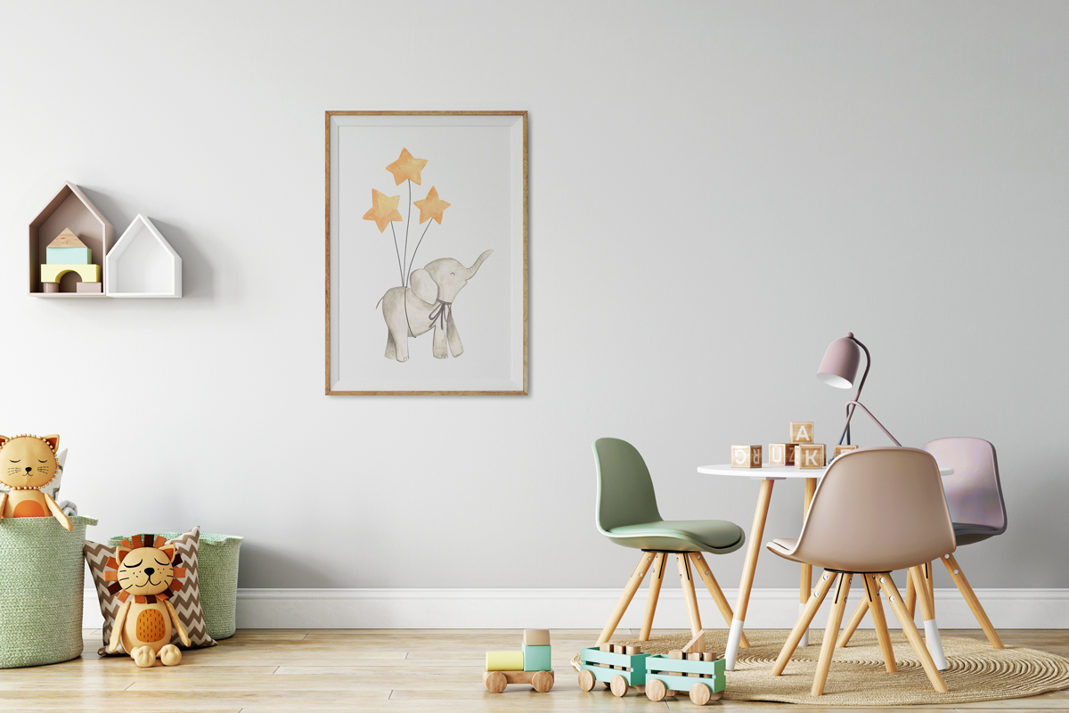 Plakat - Słoń i gwiazdki - fototapeta.shop