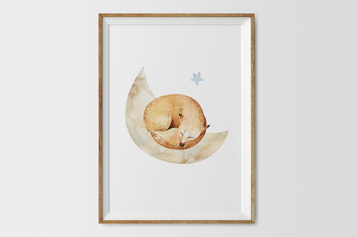 Plakat - Śpiący lisek - fototapeta.shop