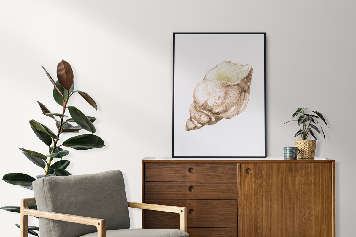 Plakat - Muszla w beżach - fototapeta.shop