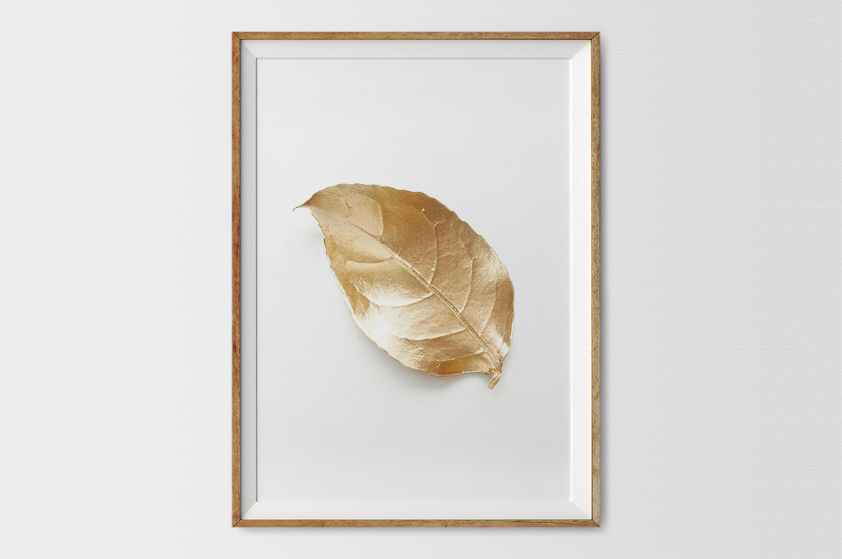 Plakat - Listek w złocie - fototapeta.shop