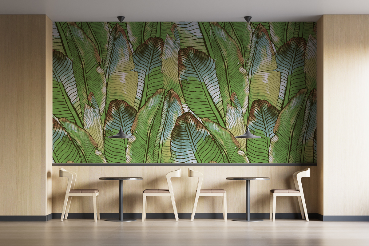 Tapeta - Duże gęste liście bananowca - fototapeta.shop