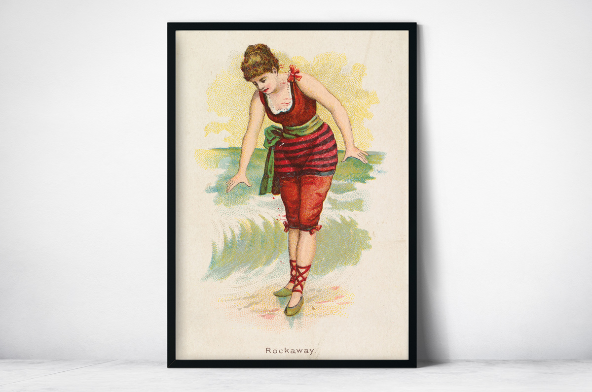 Plakat - Rockaway - pocztówka z 1889 r. z serii Kimball Beautiful Bath - fototapeta.shop