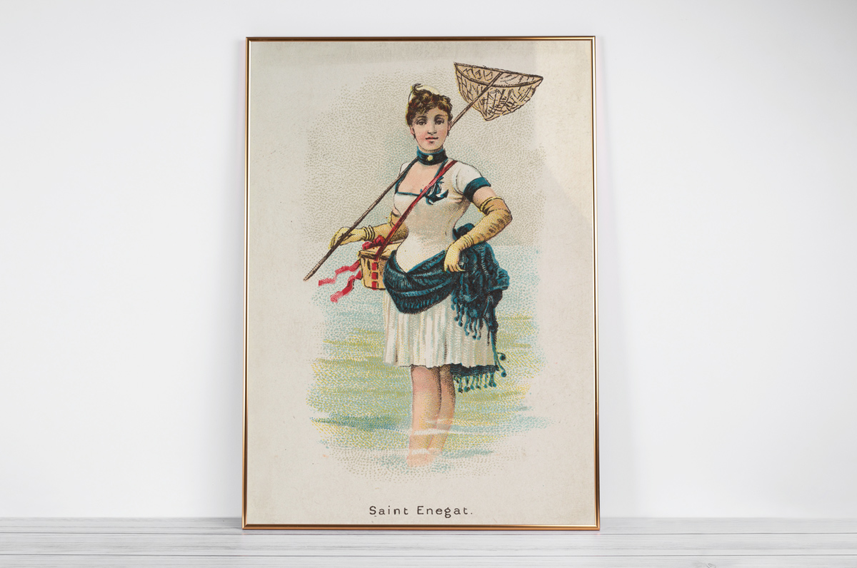 Plakat - Saint Enegat - pocztówka z 1889 r. z serii Kimball Beautiful Bath - fototapeta.shop