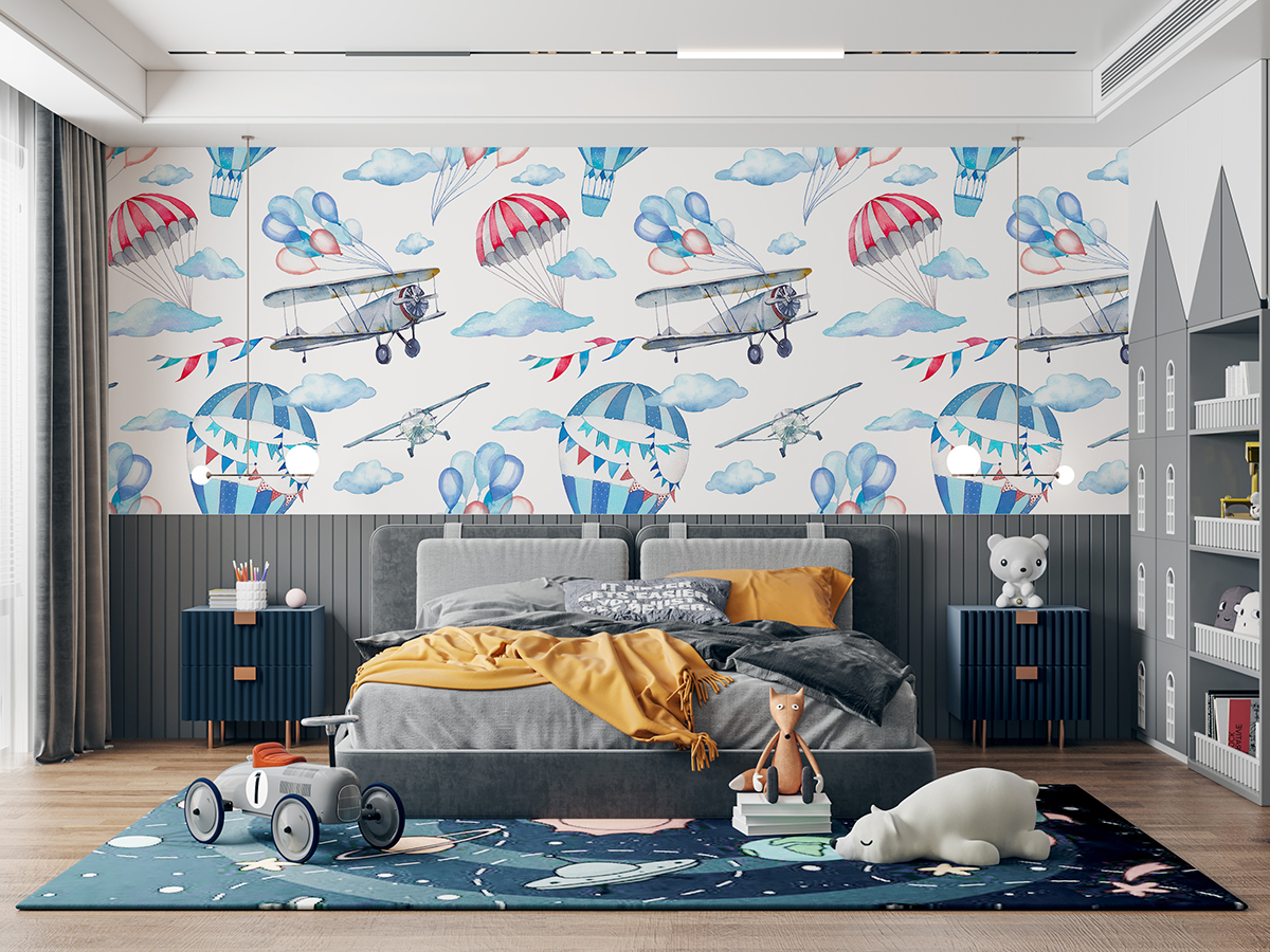 Tapeta - Błękitne samoloty - fototapeta.shop
