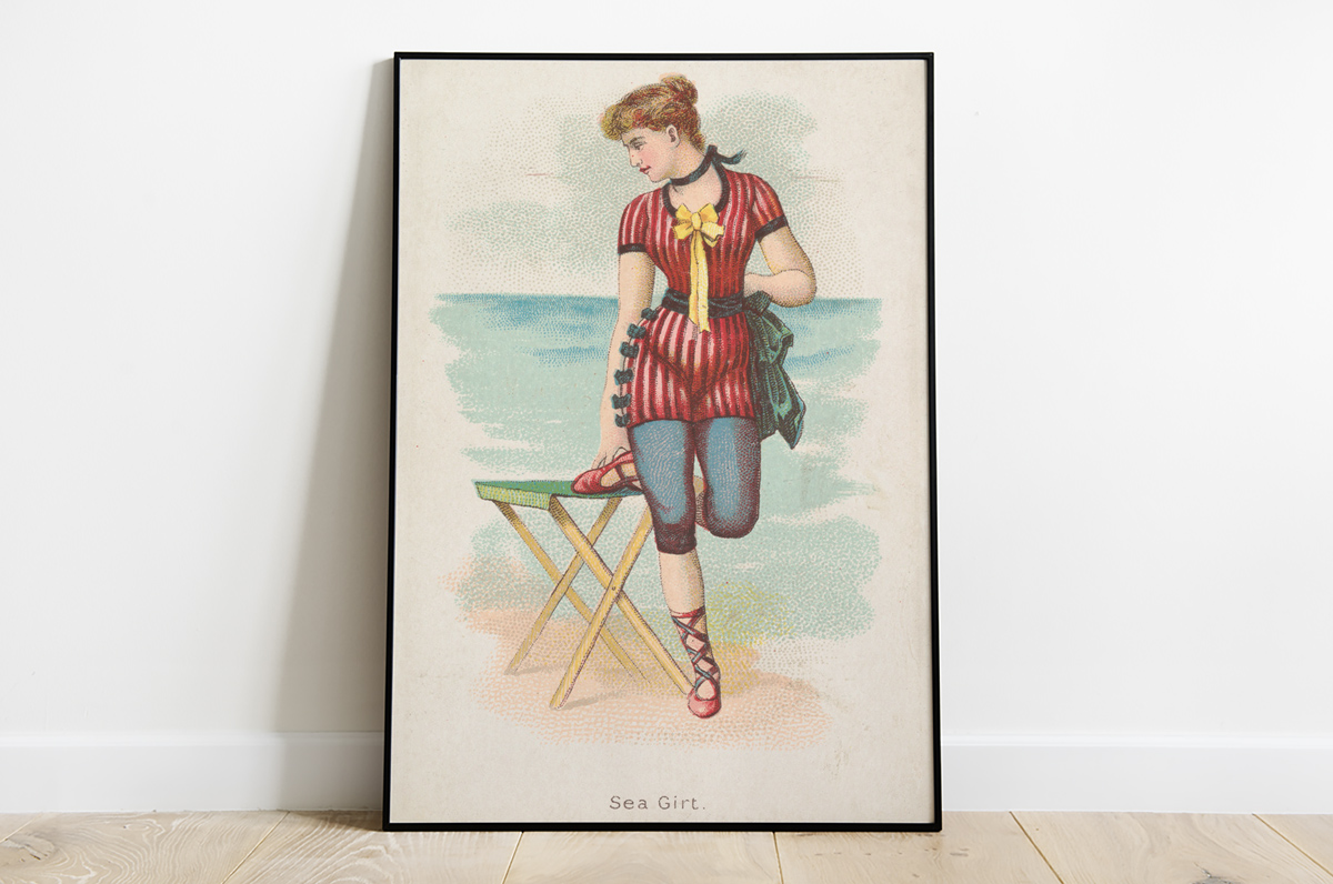 Plakat - Sea Girt - pocztówka z 1889 r. z serii Kimball Beautiful Bath - fototapeta.shop