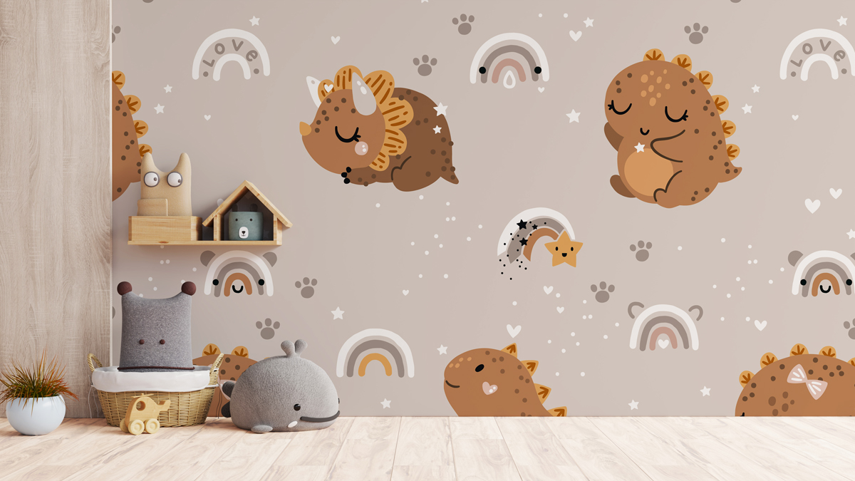 Tapeta - Śpiące triceratopsy - fototapeta.shop