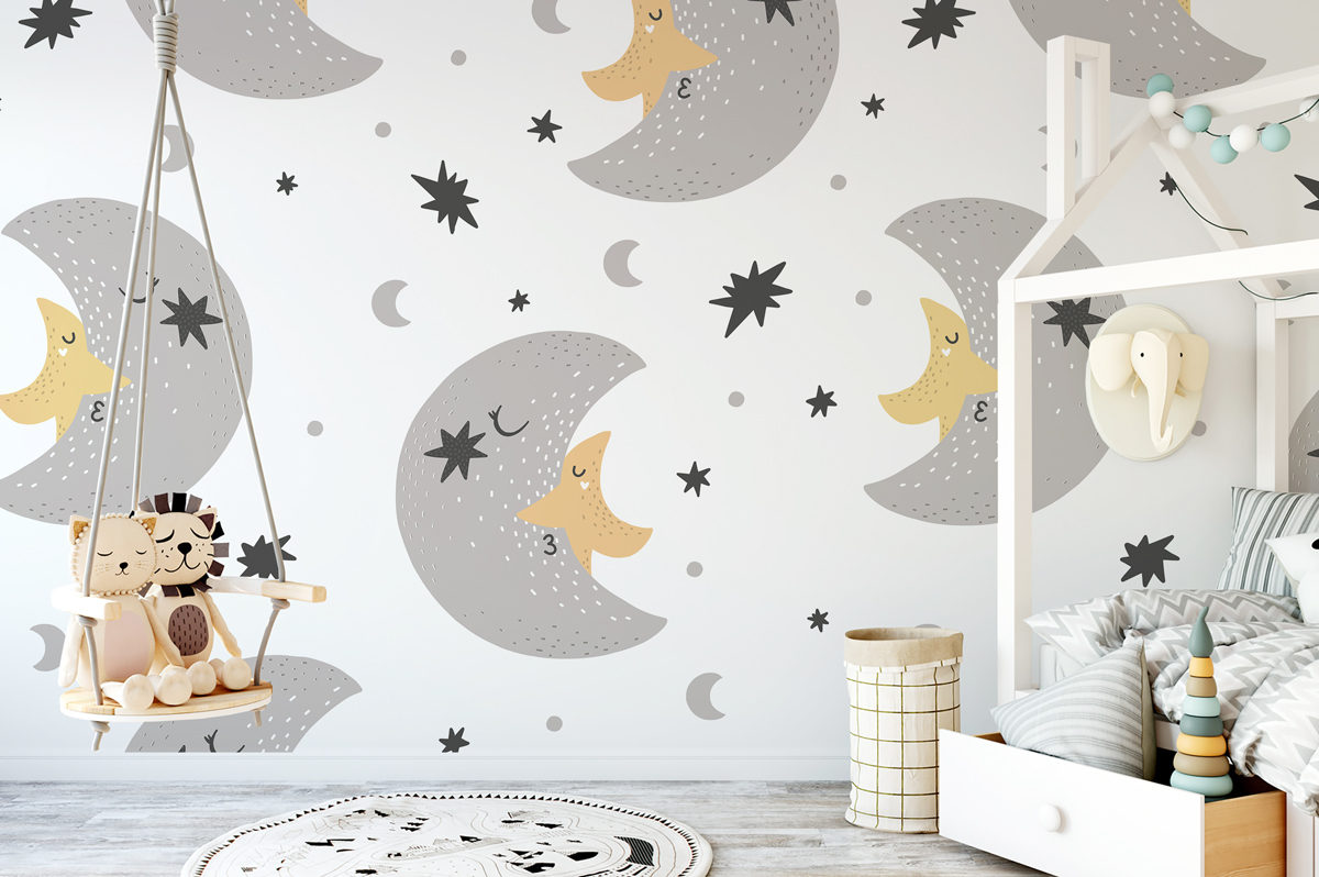 Tapeta - Gwiazdka i księżyc - fototapeta.shop