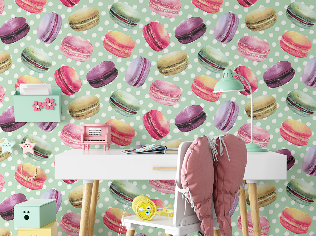 Tapeta - Makaroniki pop-art - fototapeta.shop
