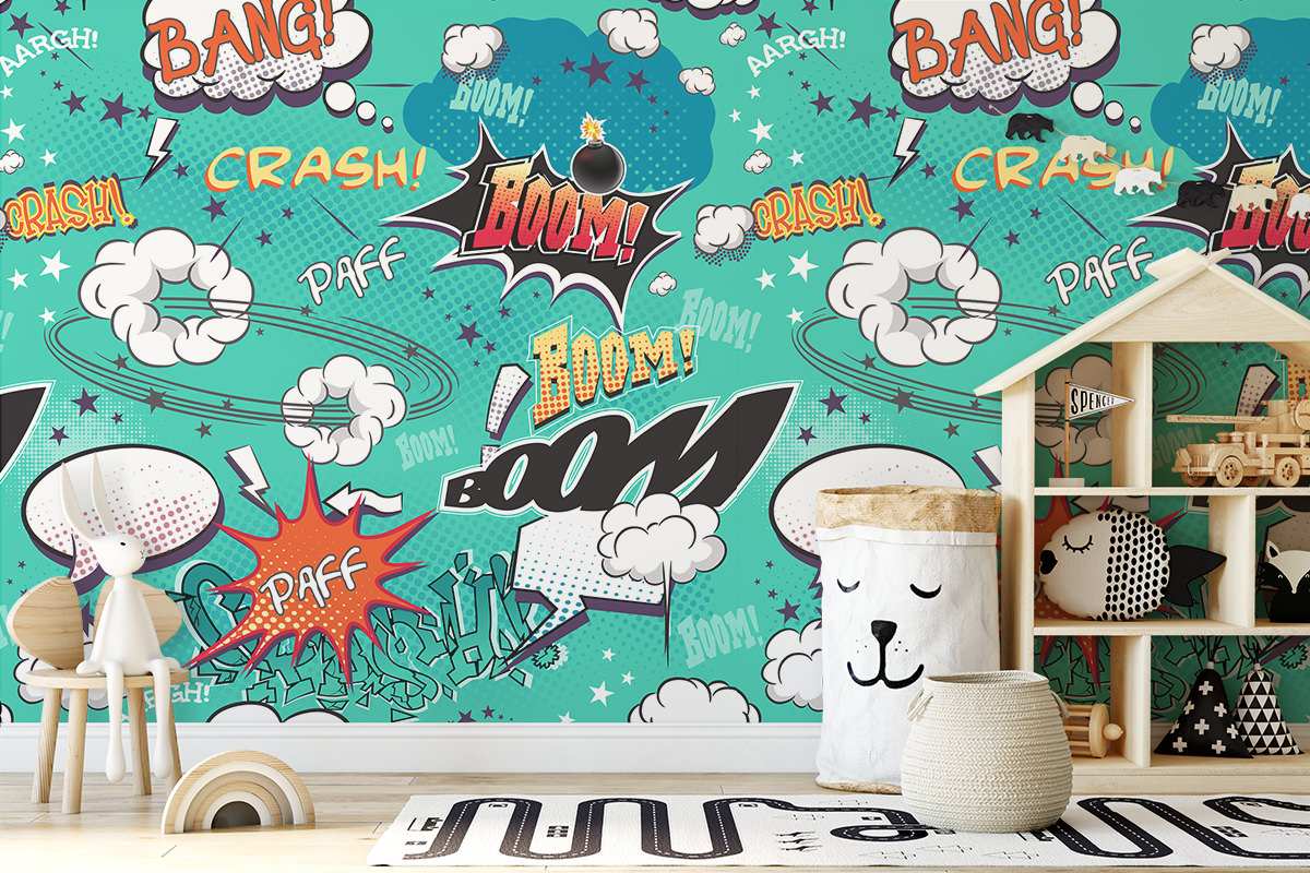 Tapeta - Niebieski komiks - fototapeta.shop