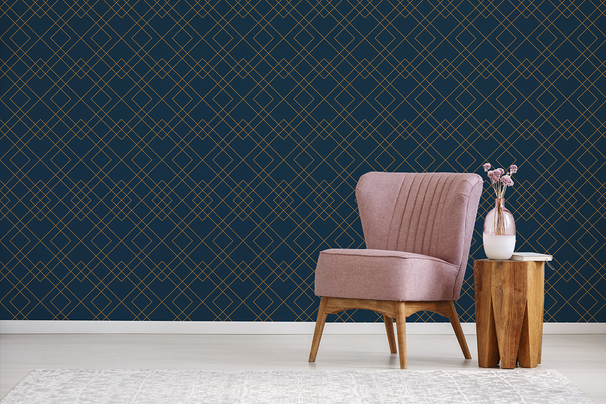 Tapeta - Geometryczny wzór na granacie - fototapeta.shop