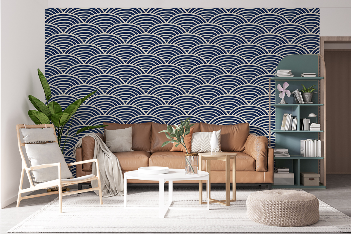 Tapeta - Ciemnoniebieskie powielone łuki - fototapeta.shop