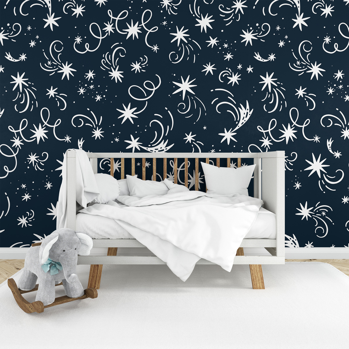 Tapeta - Gwiazdki na granatowym tle - fototapeta.shop